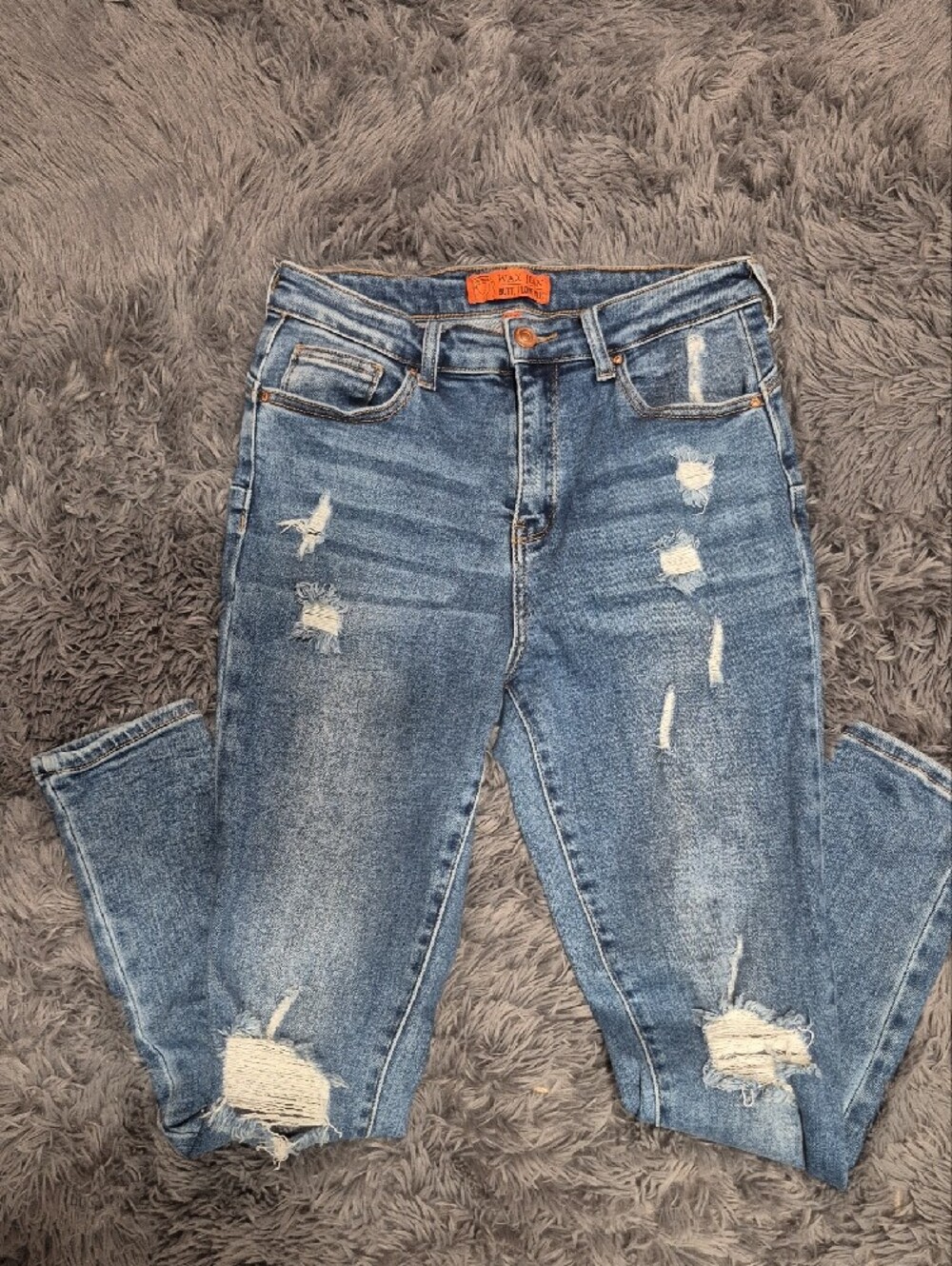 👖Wax Jean Distressed Light Blue Skinny Jeans👖 - Picture 3 of 6